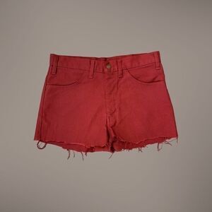 Vintage 60s Levi’s Upcycled High Waist Denim Cutoff Shorts Red